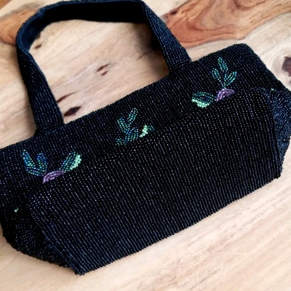 Vintage Christiana Floral Micro Bead Evening Bag - Picture 10 of 11